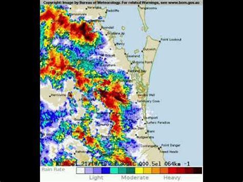 BoM weather radar shows a 1dangerous storm over Gympie - YouTube