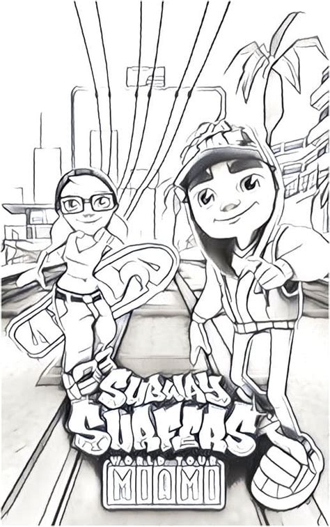 Game Subway Surfers Coloring Page - Free Printable Coloring Pages for Kids