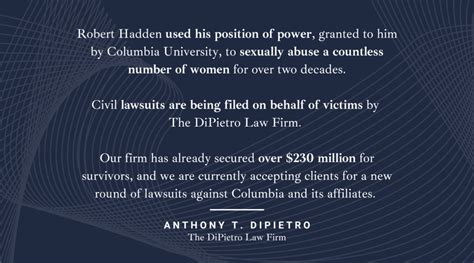 How Did Columbia University Settle with Dr. Robert Hadden’s Victims ...