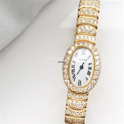 Cartier BAIGNOIRE Mini 18K Yellow Gold Bracelet Watch Diamond... for $16,500 for sale from a ...