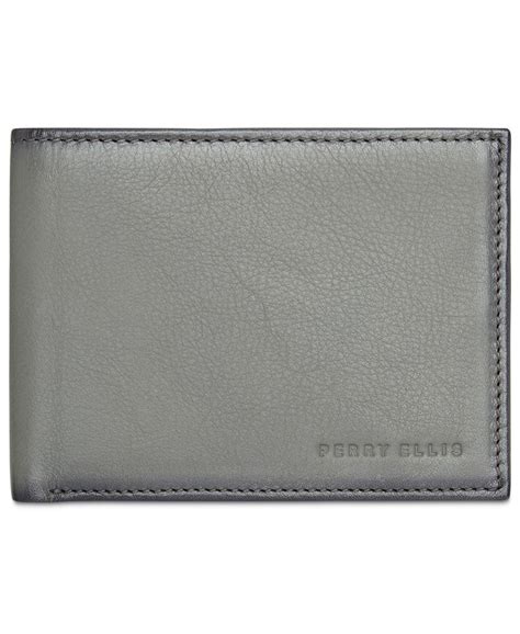 Perry Ellis Men's Portfolio RFID Leather Bifold Wallet - Macy's