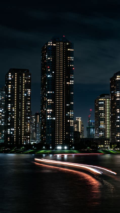 1440x2560 Night, city, buildings, high towers and skyscrapers, cityscape wallpaper | Skyscraper ...