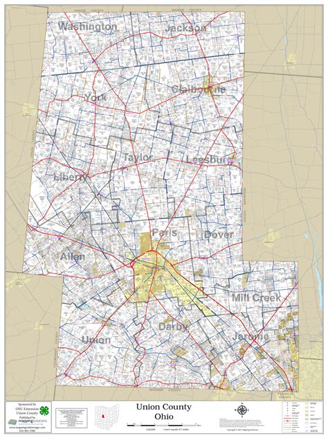 Union County Ohio 2021 Wall Map | Mapping Solutions