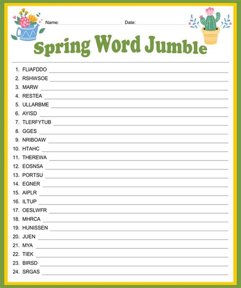 5 Best Free Printable Jumble Word Puzzles - printablee.com in 2021 | Jumble word puzzle, Jumbled ...