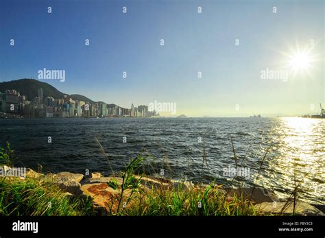 Hong Kong Island Skyline from Kowloon Stock Photo - Alamy