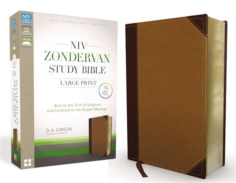 NIV Zondervan Study Bible, Large Print, Leathersoft, Brown/Tan