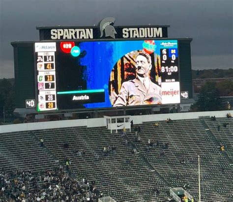 Michigan State apologizes for Adolf Hitler image on Spartan Stadium scoreboard - mlive.com