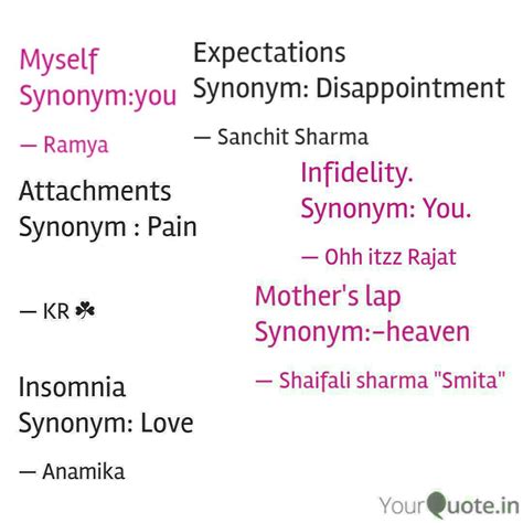 Myself Synonym:you | Quotes & Writings by Ramya Sivakumar | YourQuote