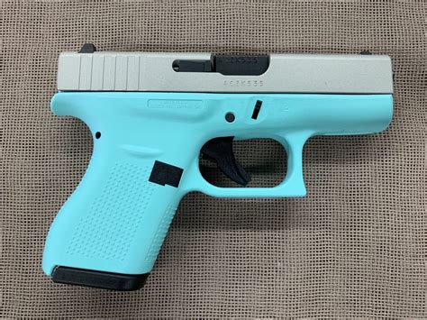 Glock Model 42 .380 auto Robins egg blue with silver slide – Saddle Rock Armory