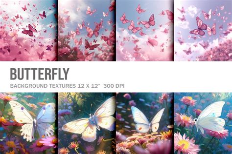 Magic Butterfly Flower Background Backdrop (2729399)