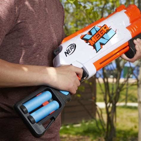 Nerf Mega XL Double Crusher Blaster, Largest Nerf Mega Darts Ever, 4 Nerf Mega XL Whistler Darts ...