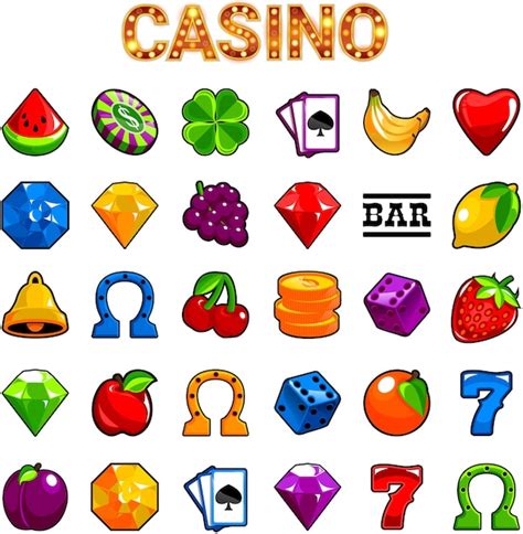 Premium Vector | Vector game assets casino slot machine symbols