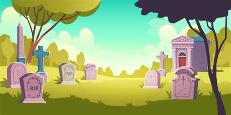 Paisaje del día del cementerio | Vector Gratis