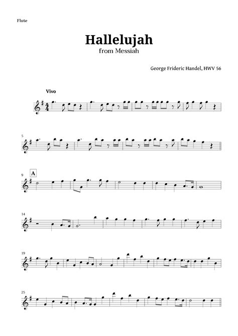 Hallelujah by Handel for Flute (arr. Langanho) by Handel Sheet Music ...