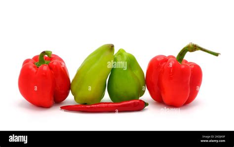 Composition of several types of sweet pepper of different shapes ...