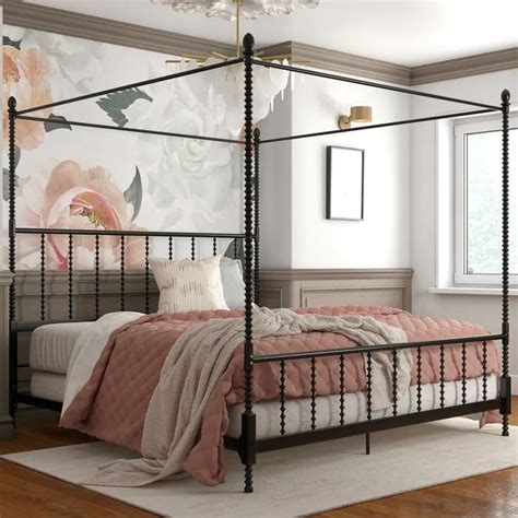 Frankie Metal Canopy Bed | Metal canopy bed, King size canopy bed ...