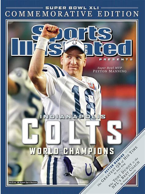 NFL Indianapolis Colts Peyton Manning Super Bowl XLI White Men’s XL ...