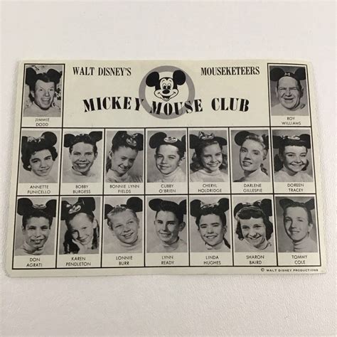 Walt Disney's Mouseketeers Mickey Mouse Club Post Card - Etsy