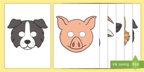 Farm Animal Mask Templates - Role Play Masks (teacher made)