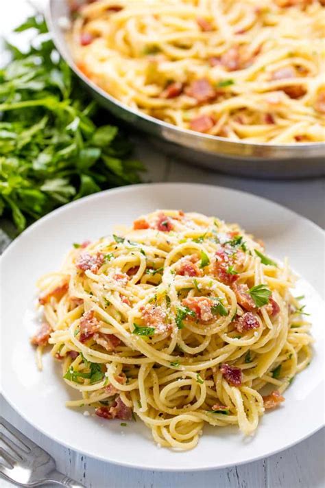 Authentic Pasta Carbonara is easy to make, full of bacon flavor, and ...