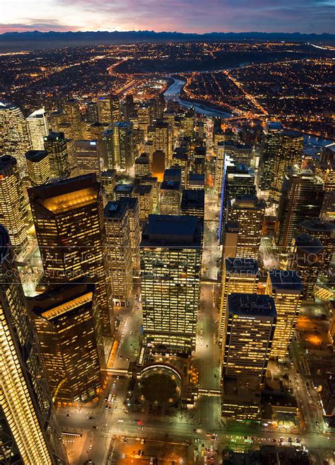 Aerial Photo | Downtown Calgary at Night