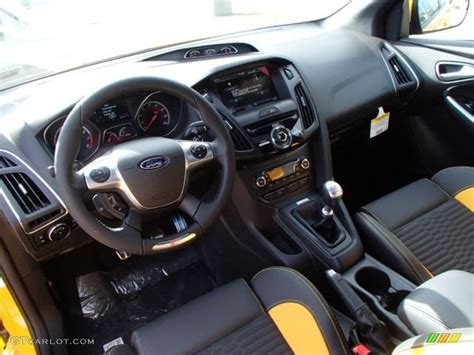 ST Tangerine Scream/Charcoal Black Recaro Sport Seats Interior 2014 Ford Focus ST Hatchback ...