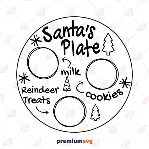 Santa's Plate SVG, Christmas Cookie Plate SVG | PremiumSVG