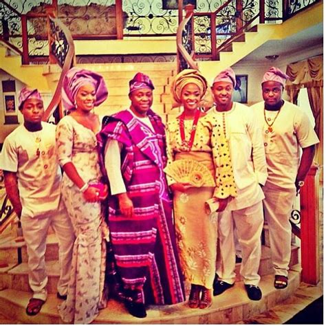 Davido & family in traditional attire @ Sharon Adeleke’s traditional wedding