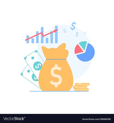 Flat cartoon financial symbolsmoney management Vector Image