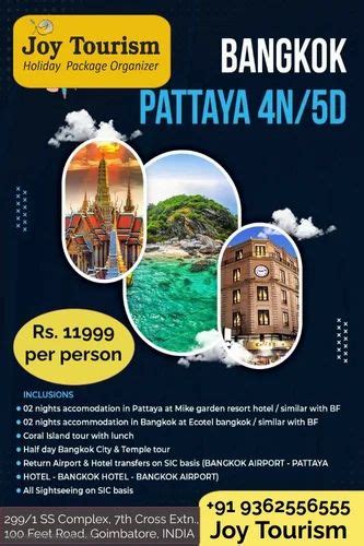 Bangkok Pattaya Tour Package at Rs 11999/pack in Coimbatore | ID ...