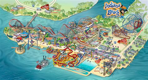 Indiana Beach Boardwalk Resort Map Illustration