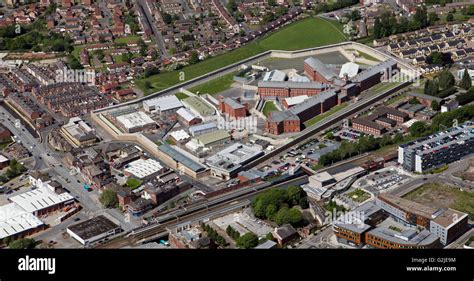 aerial view of HM Prison Wakefield, a category A jail in West Yorkshire ...