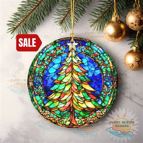 Christmas Tree, 2023 Ornament, Christmas Ornament, Christmas Decoration, Ceramic, Stained Glass ...