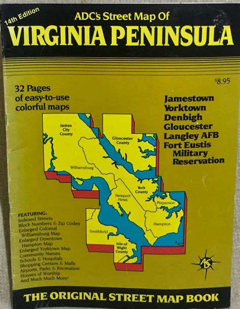 ADC's Street Map of Virginia Peninsula 14th Edition 1991 by ADC the Map People - 1991