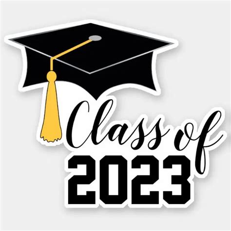 Graduation Cap with Tassel Class of 2023 Sticker | Zazzle | Graduation cap, Graduation cap ...