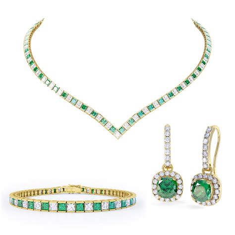 Princess Emerald 18K Gold Vermeil Jewelry Set:Jian London:Jewelry Sets