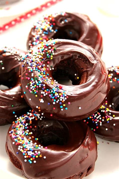 Glazed Chocolate Donuts - Crunchy Creamy Sweet