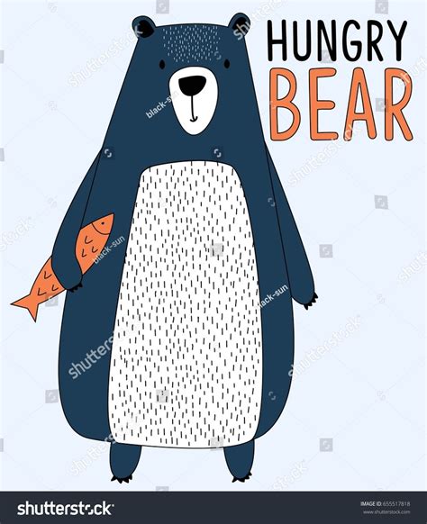 hungry bear illustration vector for print design. | Bear illustration, Illustration ...