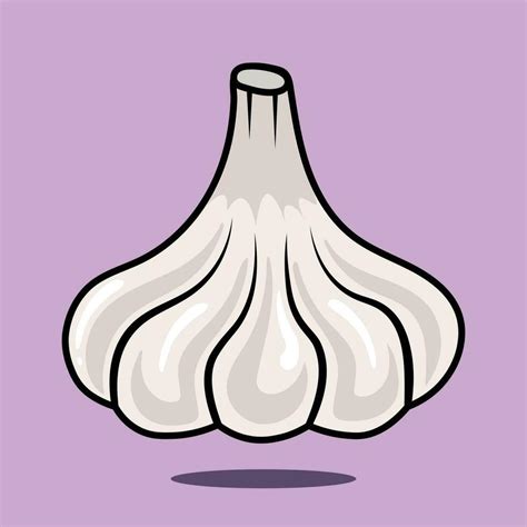 Flat style garlic cartoon vector icon illustration food 23428162 Vector ...