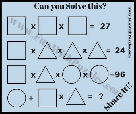 Mathematical Picture Puzzles for Students with Answers