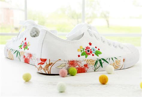 Floral DIY Embroidered Canvas Shoes