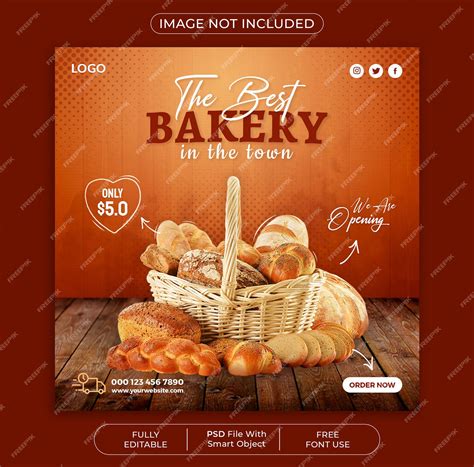 Premium PSD | Premium bakery social media post template