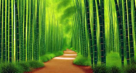 Premium Photo | A digital painting of a Bamboo forest wallpapers for the desktop