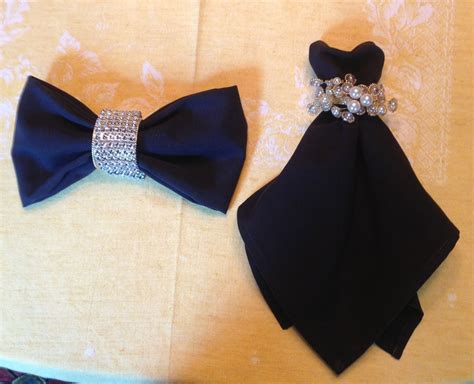 Cocktail dress & Bowtie napkin folding | Napkin folding, Wedding napkins, Napkins