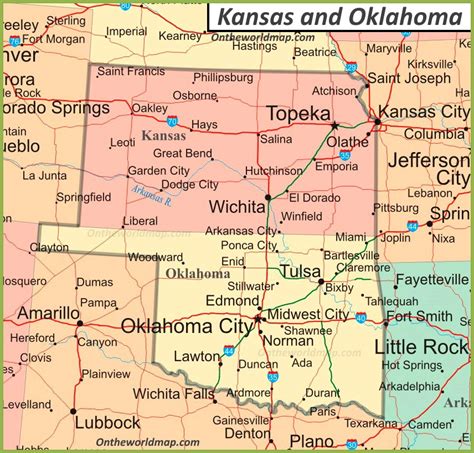 Map Of Kansas And Oklahoma - Tour Map