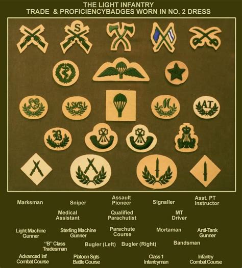 Light Infantry trade & proficiency badges | British army, British army ...
