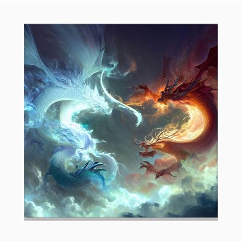 Two Dragons Fighting 17 Canvas Print by TheGoodStuff - Fy