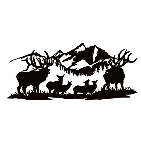 Elk Hunting Two Bulls and Cows Hunting Sticker - 7340