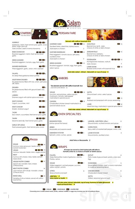 Salam Restaurant menu in Hillsboro, Oregon, USA