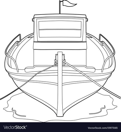 Drawing of a fishing boat Royalty Free Vector Image